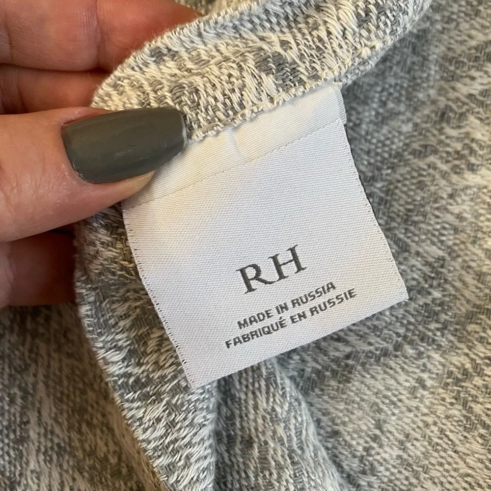 Restoration Hardware Herringbone Jacquard Linen Standard LOUNGER Sham Mist $269